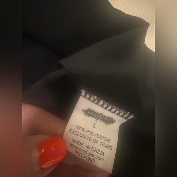 Mud Pie Black Ruffle Tunic Top size Large - Picture 5 of 6